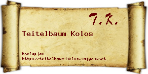 Teitelbaum Kolos névjegykártya