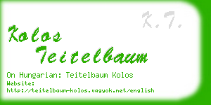 kolos teitelbaum business card